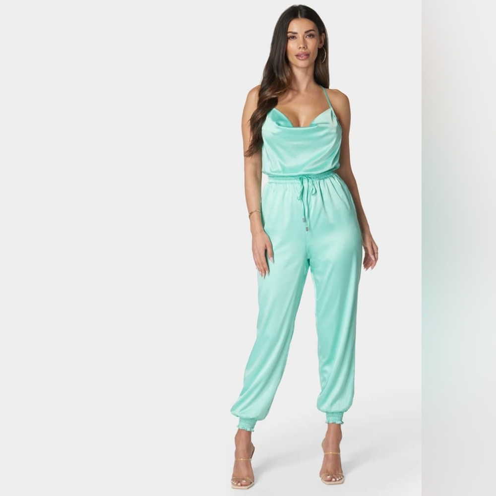 Bebe cowl neck jumpsuit